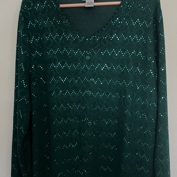 Festive green woman’s top Large Bon Worth - Picture 3 of 6